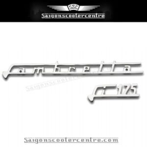 "Li175" Legshield badges 2 piece set. Brass and chrome plated