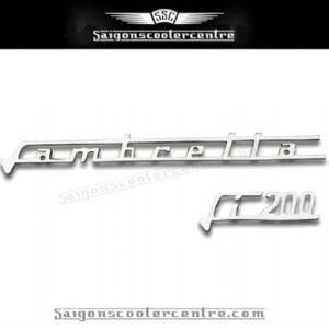 "Li200" Legshield badges 2 piece set. Brass and chrome plated