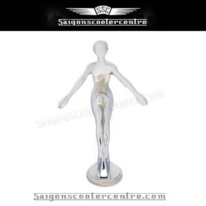 Desmo nude girl mascot cast in brass and chrome plated.